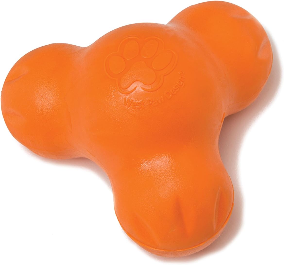 Amazon.com: WEST PAW Zogoflex Tux Treat Dispensing Dog Chew Toy – Interactive Chewing Toy for Dogs – Dog Games for Aggressive Chewers, Fetch, Catch – Holds Kibble, Treats, Large 5", Tangerine : Pet Supplies