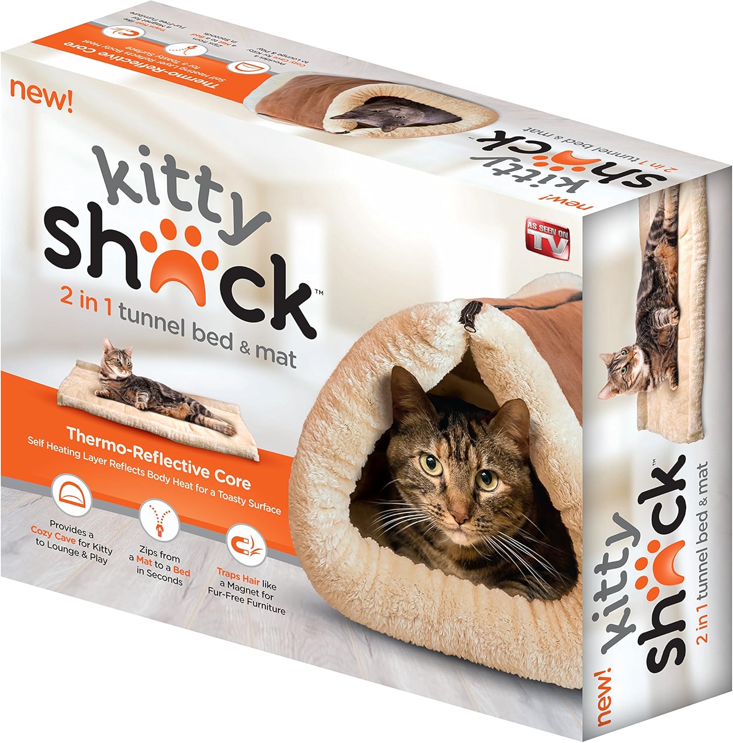 کیٹی شیک - 2 ان 1 ٹیوب بلی کا چٹائی اور بستر، پالتو جانوروں کے لوازمات