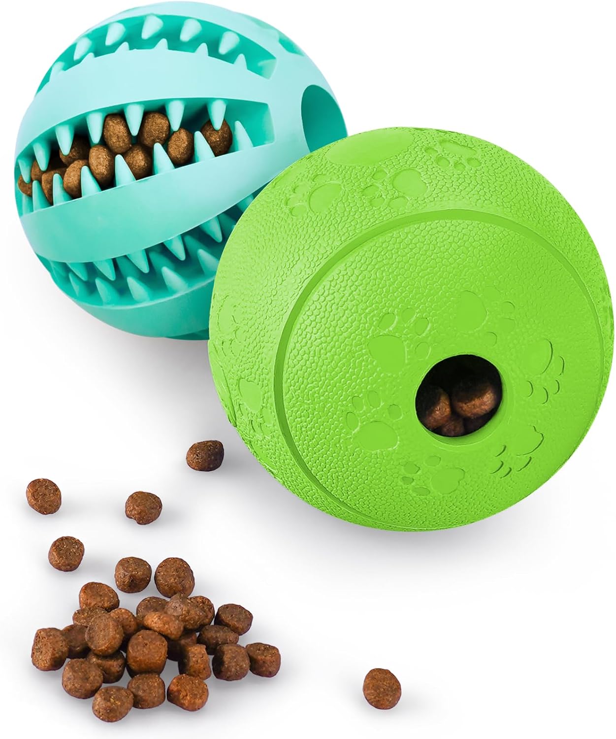 Amazon.com : HIPPIH Dog Puzzle Toy 2 Pack, Interactive Dog Toys for Treat Dispensing, Durable Puppy Toys for Teething, Dog Treat Ball for Teeth/Slow Feeder/IQ Training/Playing, Blue-2.75‘’, Green-3.14‘’ : Pet Supplies