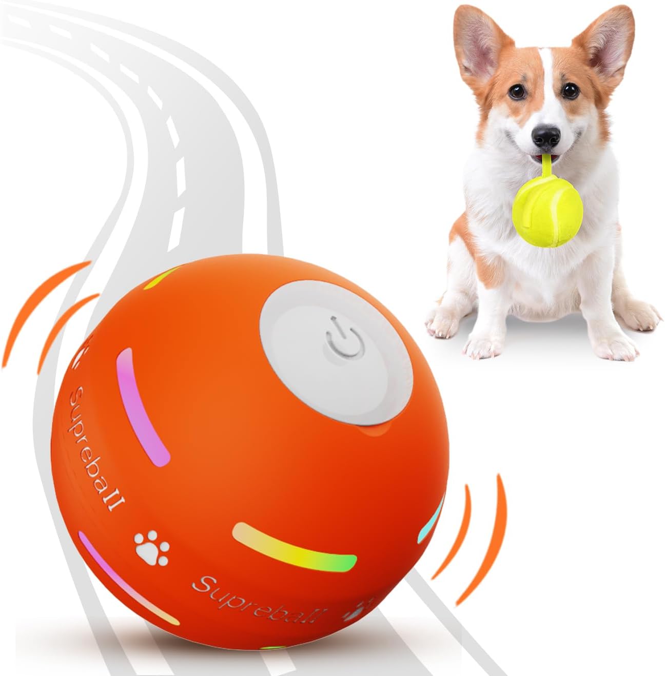Pet Supplies : PetDroid Interactive Dog Toys Dog Ball, [Newly Upgraded] Durable Motion Activated Automatic Rolling Ball Toys for/Small/Medium/Large Dogs,USB Rechargeable(Orange) : Amazon.com