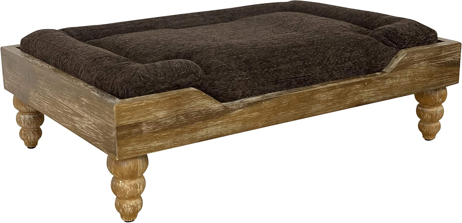 Amazon.com : 828 Pet Supplies | Large Washed Oak Dog Bed - Farm House Dog Bed - Memory Foam Cushion - Chocolate Color : Pet Supplies