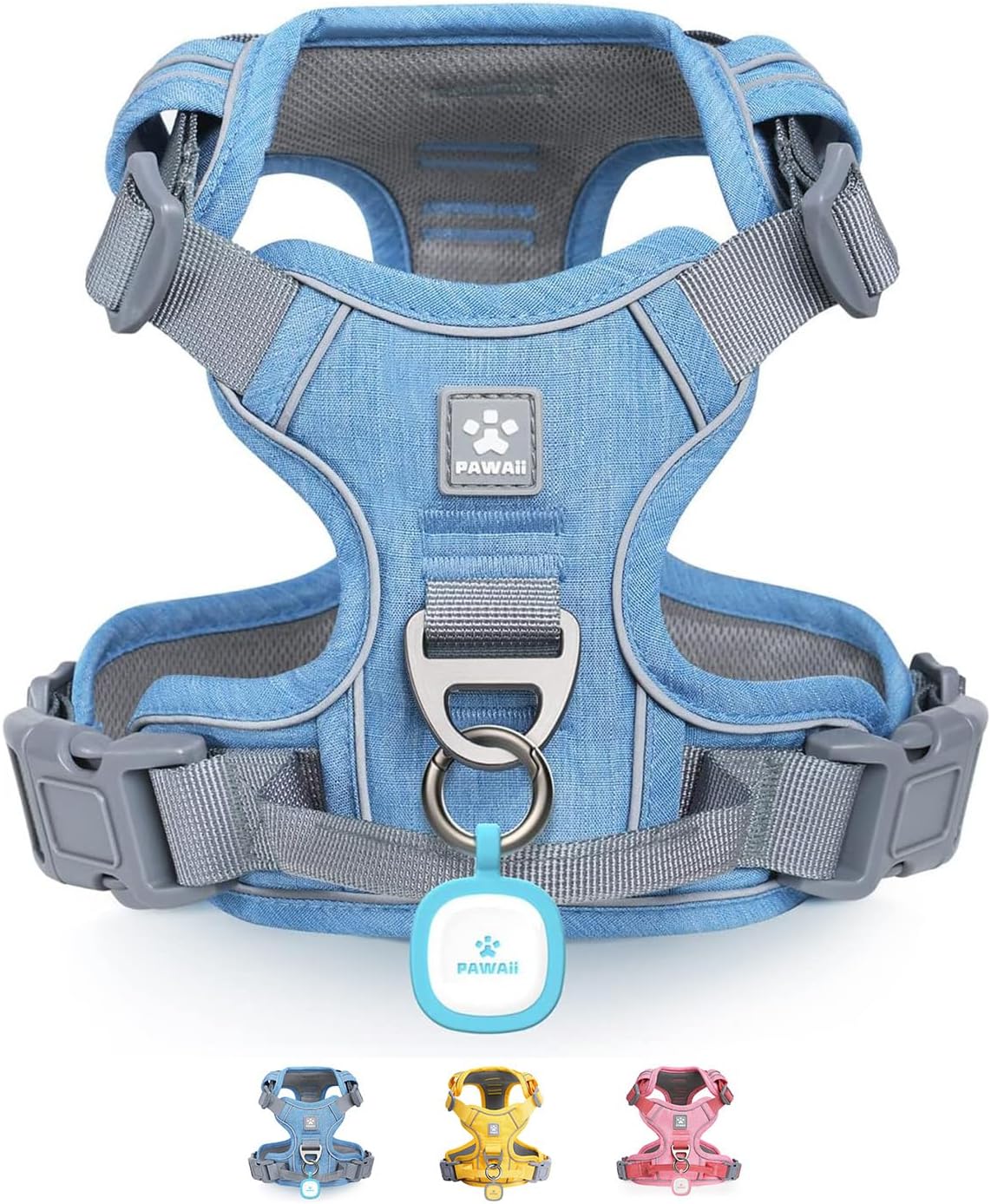 Amazon.com : Pawaii No Pull Dog Harness with Pet ID Tag,Reflective Strips No Choke Front O Ring Breathable Mesh Adjustable Soft Padded Pet Vest with Easy Control Handle for Small Dogs : Pet Supplies
