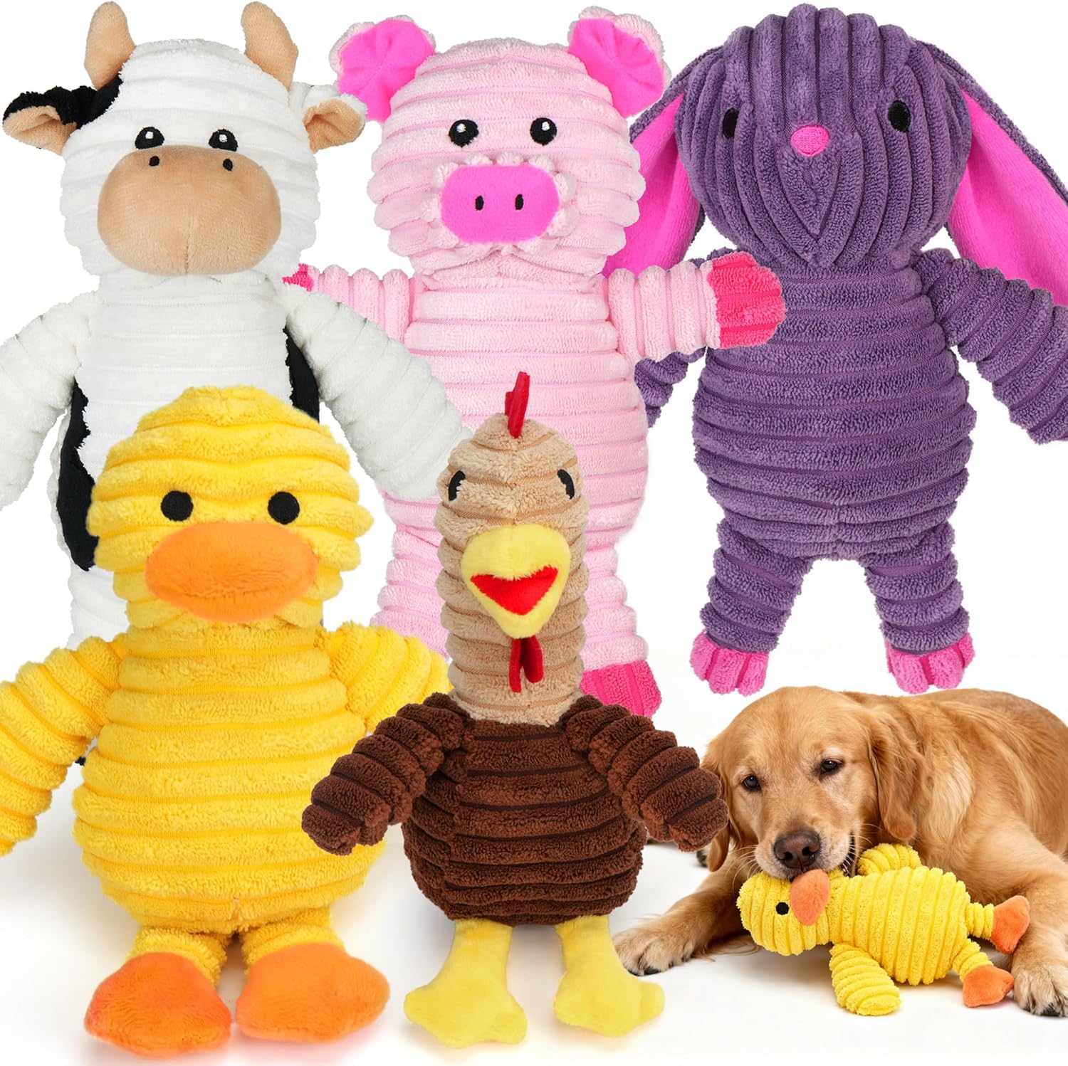 Pet Supplies : Prime Pets Dog Toys, 5 Pack, Plush Dog Squeaky Toys, Assortment Value Bundle Animal Pet Toy for Small Medium Large Dogs, Stuffed Puppy Chew Toy : Amazon.com