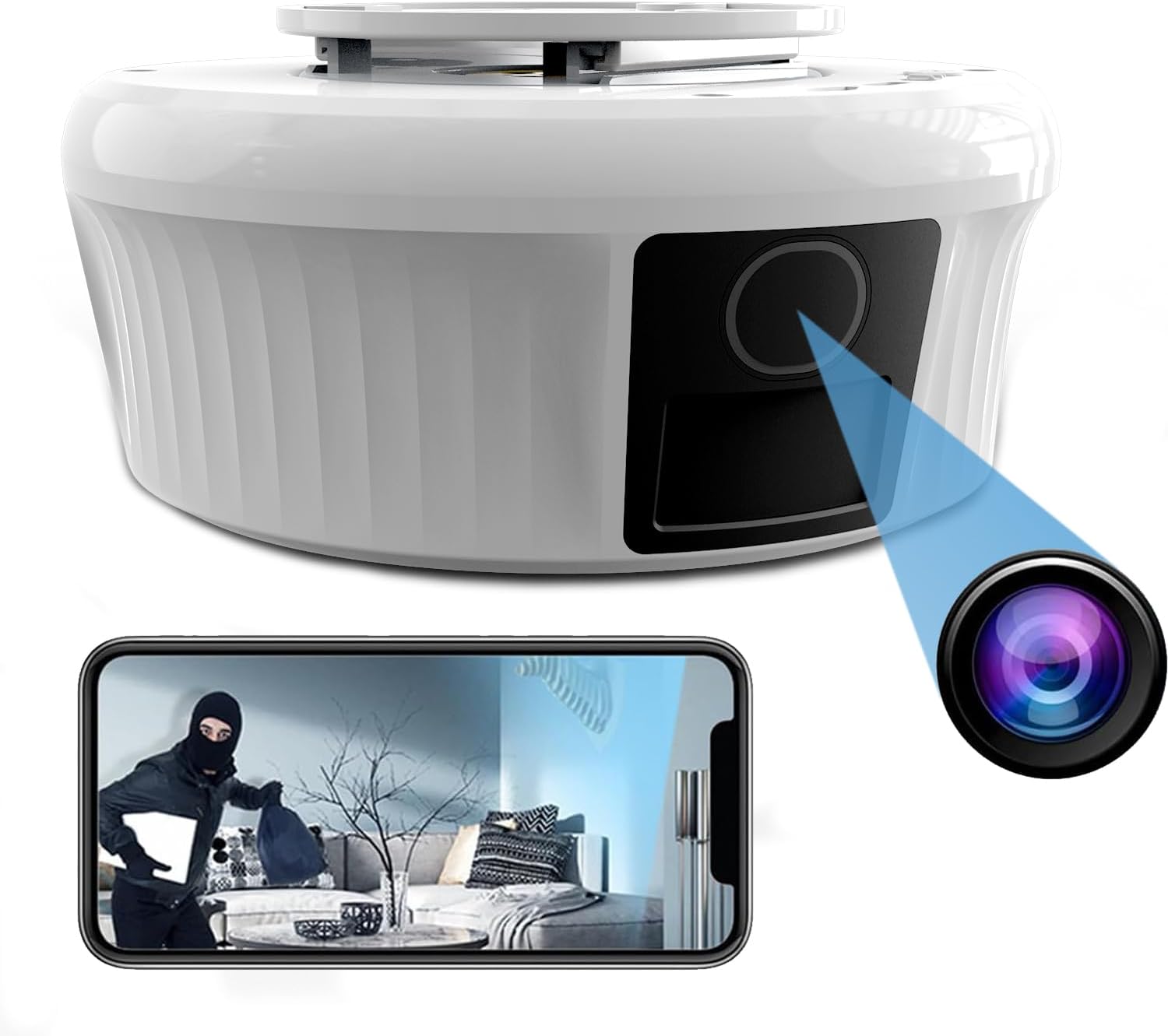 Amazon.com : 2K Hidden Camera Smoke Detector - Spy Camera for Home Security with Night Vision Motion Detection - 10000mAH Rechargeable Wireless PTZ Surveillance Baby Dog Pet Monitor - 200 Days Battery Power : Electronics