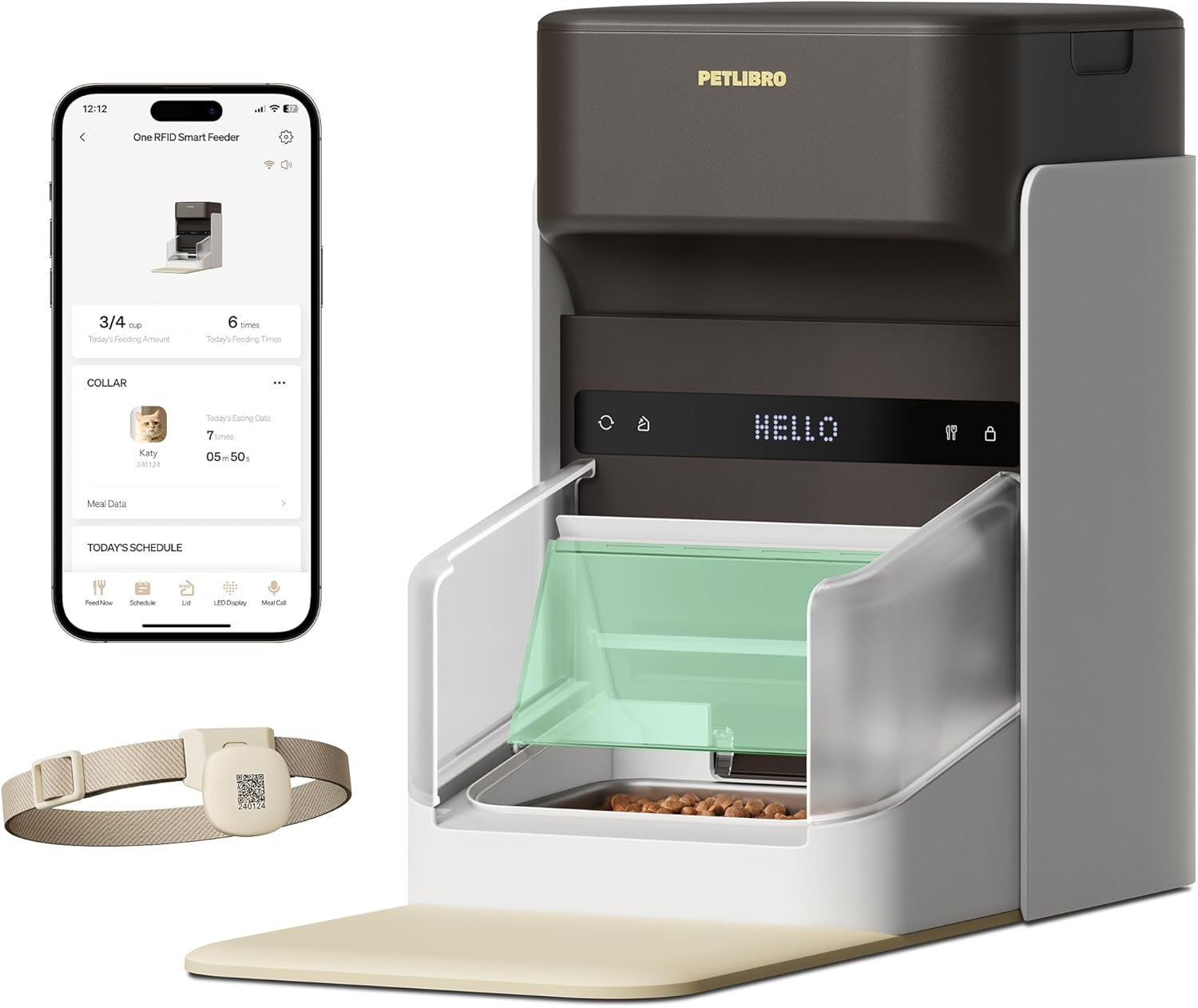 Amazon.com : PETLIBRO RFID Automatic Cat Feeder, Collar Tag-Activated Personalized Meals, 5G&2.4G Wi-Fi Programmable Cat Food Dispenser with Cats Recognition & Diet Tracking for Multi-Pet Homes and Different Diets : Pet Supplies