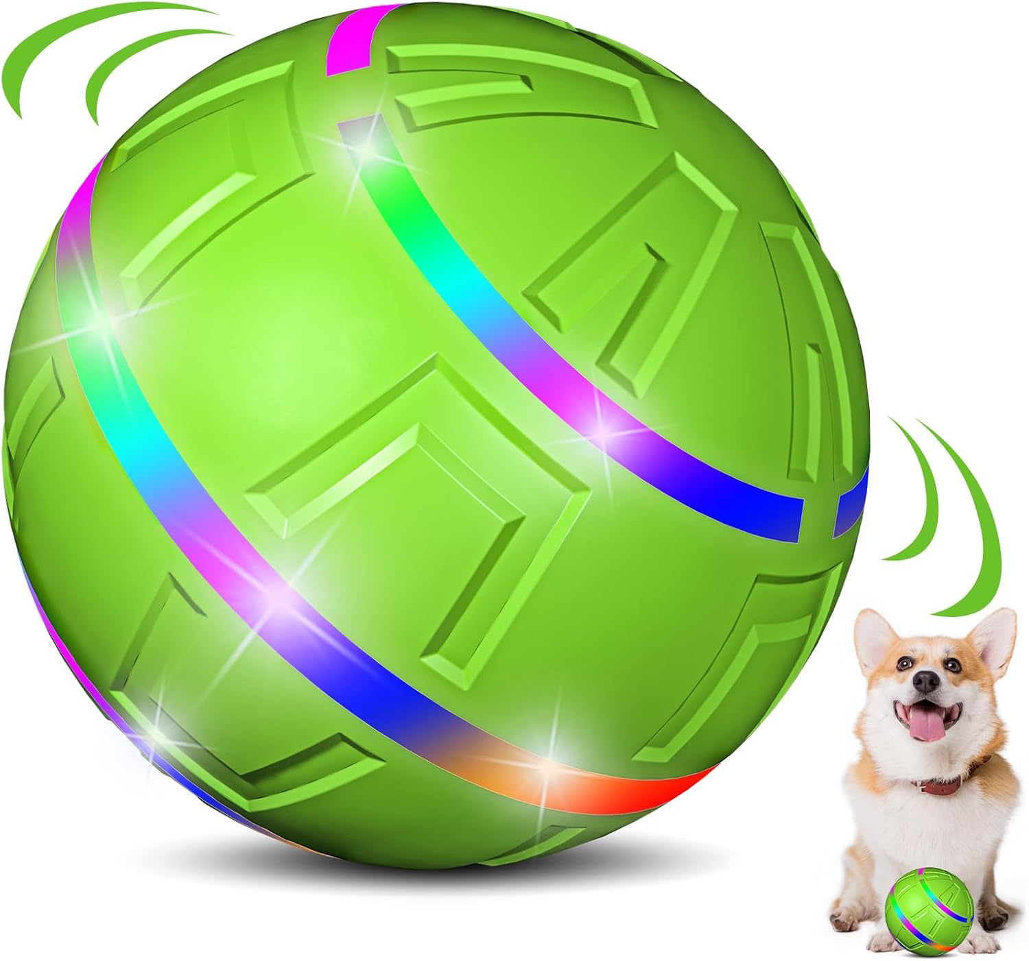 Pet Supplies : HYQ Interactive Dog Toys Ball, Peppy Pet Ball for Dogs, Durable Vibrating Dog Ball with LED Lights, Activated Automatic Moving Dog Toy for Small/Medium/Large Dogs : Amazon.com