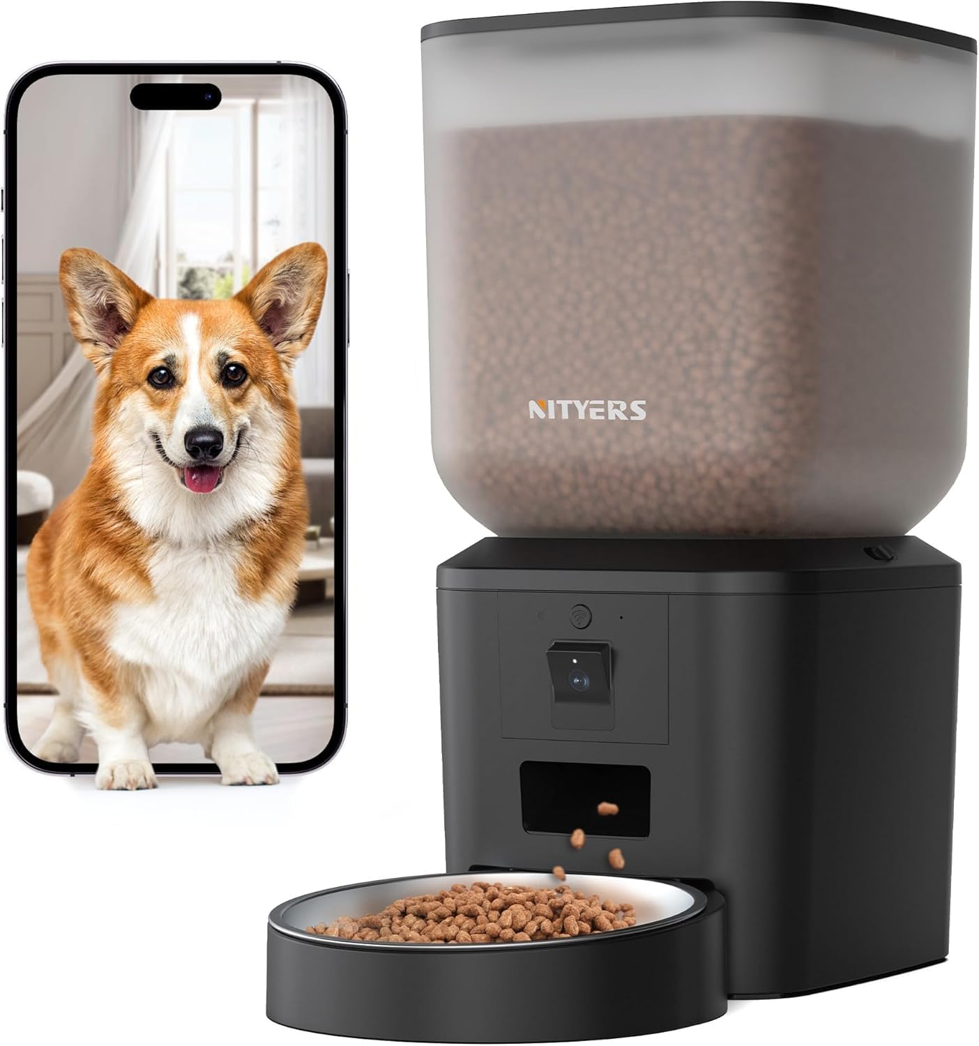 Amazon.com : Automatic Dog Feeder - 8L/34 Cups Large Capacity Automatic Cat Food Dispenser with LCD Screen, Large Food Tray, Battery Operated, Timed Cat Feeder, Up to 50 Portions 6 Meals Per Day, Keeps Fresh : Pet Supplies