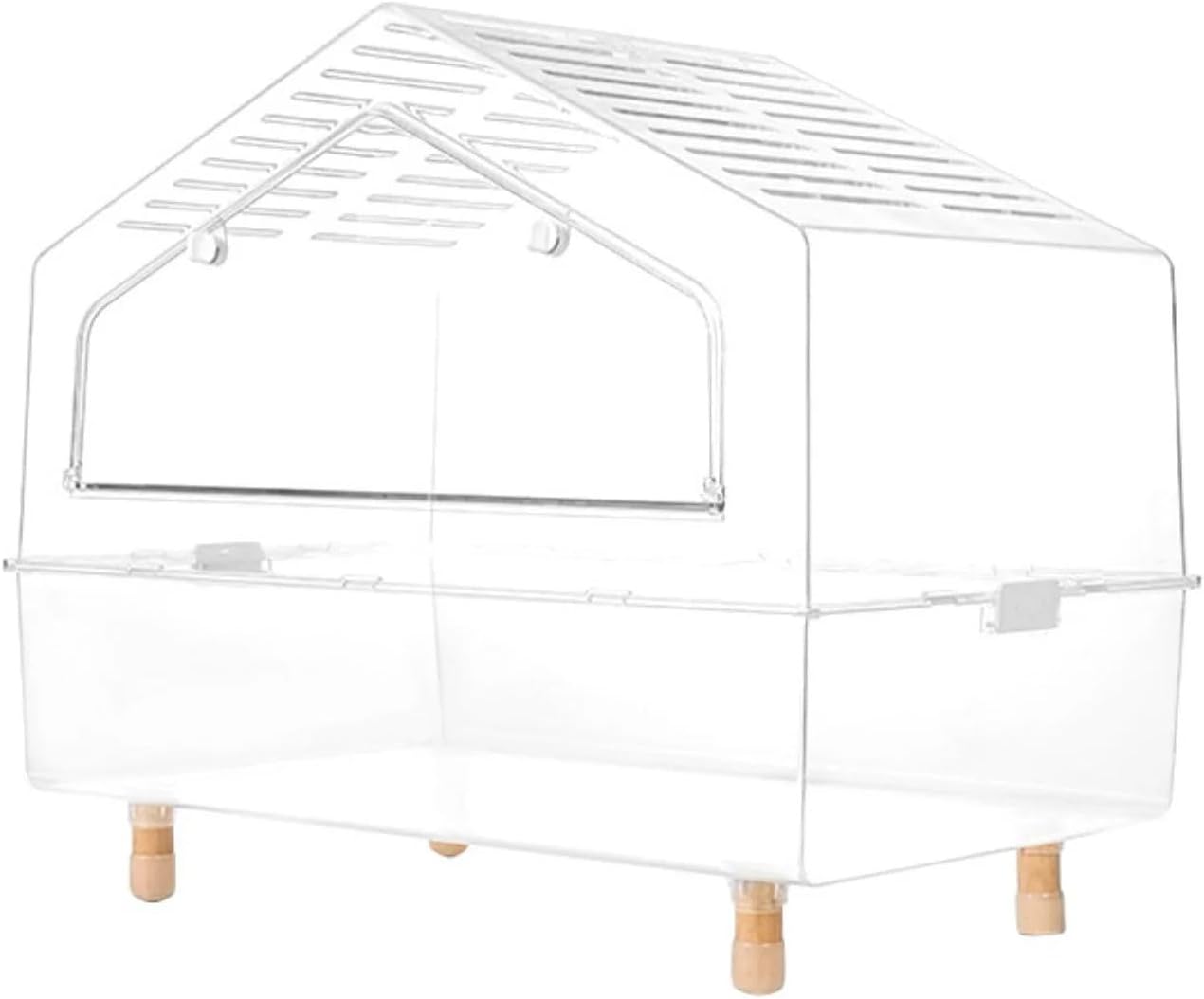 Amazon.com : Hamster Cages: Fully Transparent Small Animal Cage with Wood Feet - Hamster House and Habitats Stackable for Gerbil, Dwarf Hamsters, Reptiles 24" L*15" W*19" H : Pet Supplies
