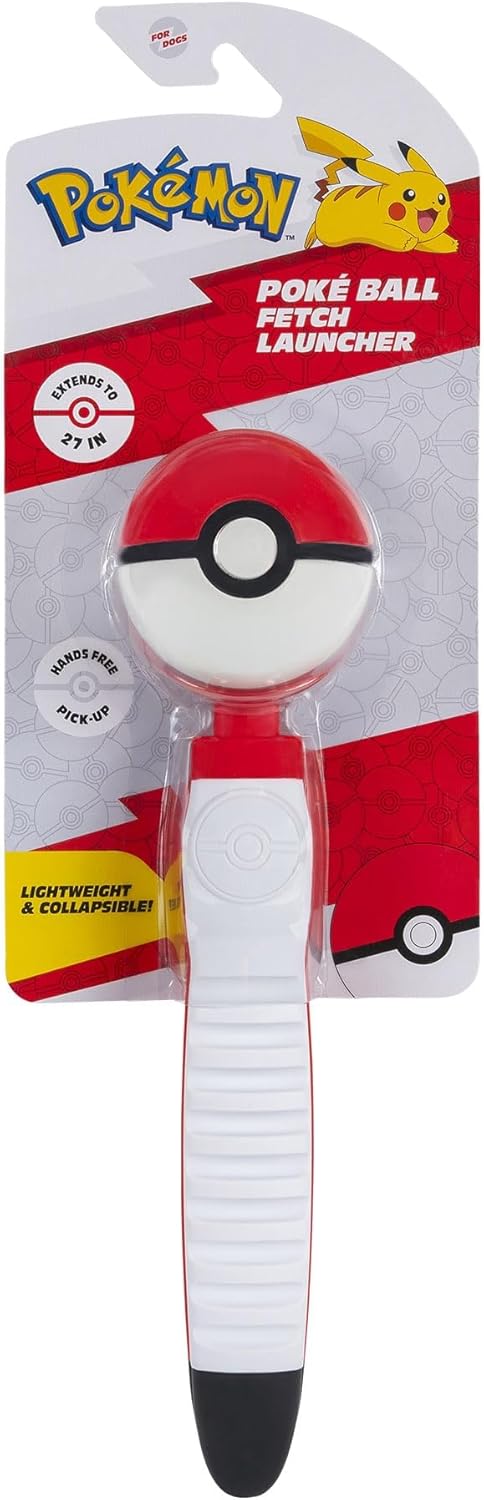 Amazon.com: Pokémon JPT1564 Pokéball, Retractable Ball Launcher for Dogs, Portable Thrower with Strap and 6 cm Rubber Ball : Pet Supplies