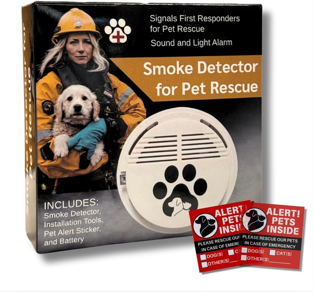 Pet Smoke Detector, Smoke Alarm for Pet Rescue in Fire or Smoke Emergency, Fire Detectors for Home with Pet Rescue Sticker - Amazon.com