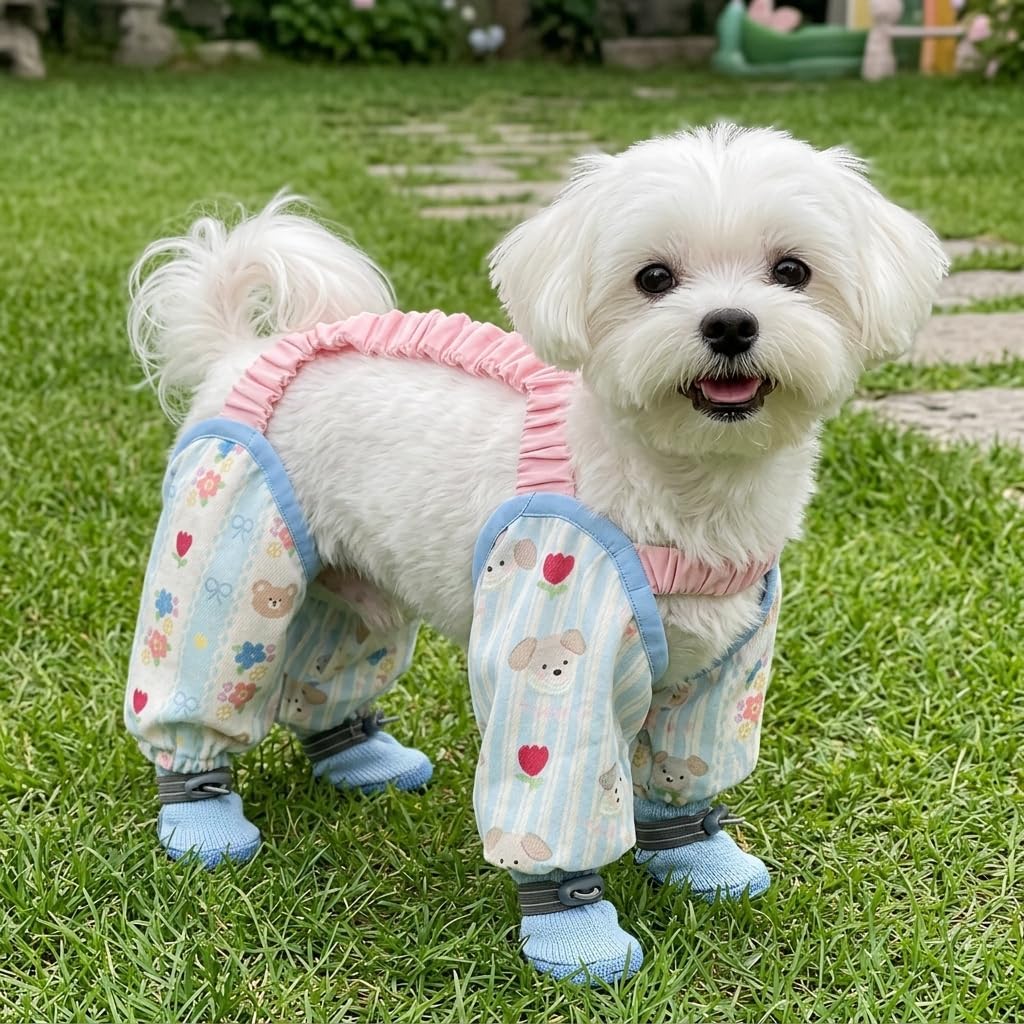 Amazon.com : Pet Dog Leggings with Shoes Dustproof Walking Pants for Small Medium Dogs Cats All Seasons Anti-Dirty Protective Four-Legged Suit (Bear,XS) : Pet Supplies